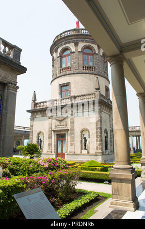 Das Schloss Chapultepec Garten, Mexiko Stadt. Stockfoto