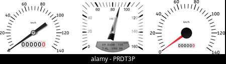 Tachometer Skalen. Einstellen von Auto anzeigen Stock Vektor