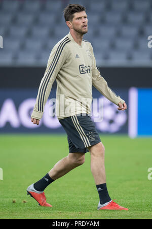 München, Bayern. 01 Okt, 2018. 01 Oktober 2018, Germany, München: Fußball: Champions League Bayern Muenchen gegen Ajax Amsterdam, Gruppenphase, Gruppe E, 2.Spieltag final Training von Ajax Amsterdam. Klaas Jan Huntelaar nimmt am Training teil. Credit: Sven Hoppe/dpa/Alamy leben Nachrichten Stockfoto