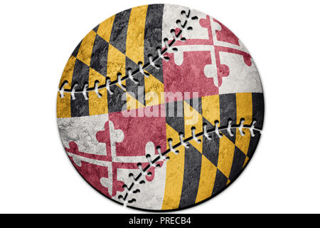 Baseball Maryland State Flag. Maryland Flagge Hintergrund Baseball Stockfoto