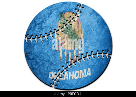 Baseball Oklahoma State Flag. Oklahoma Flagge Hintergrund Baseball Stockfoto