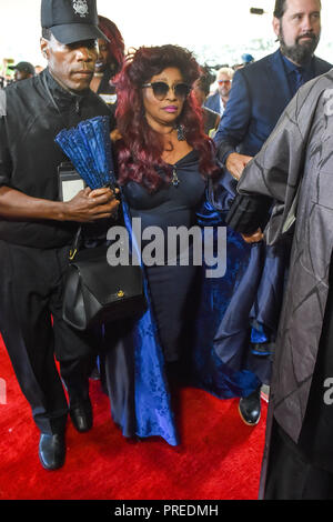 Prominente kommen für die trauerfeier von Aretha Franklin an größere Gnade Kirche in Detroit. Mit: Chaka Khan Wo: Detroit, Michigan, United States Wann: 31 Aug 2018 Quelle: WENN.com Stockfoto
