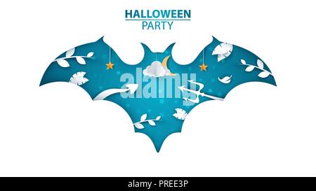 Halloween Party Abbildung. Bat-Zeichen. Stock Vektor