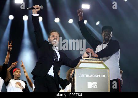 2018 Blackpool Illuminations Switch-On Konzert- Aufführungen mit: Alfie Boe, Ashley Banjo Wo: Blackpool, Großbritannien Wann: 31 Aug 2018 Quelle: WENN.com Stockfoto