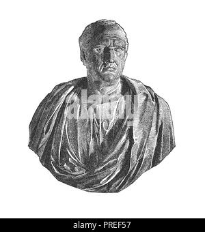 Originale Kunstwerke von Cicero (3. Januar 106 v. Chr. - 7. Dezember 43 v. Chr.), Römischer Philosoph, Politiker, Rechtsanwalt, Redner, politische Theoretiker, Konsul und Konst Stockfoto