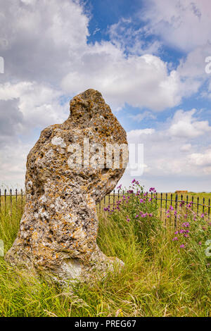 Der König Stein ist mit der Rollright Stones oder König der Männer, eine prähistorische Steinkreis in der Rollrights Bereich von Oxfordshire verbunden. Stockfoto