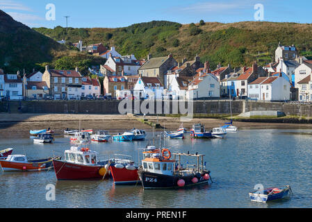 Das historische Dorf Staithies, North Yorkshire Coast, North East England, Großbritannien Stockfoto