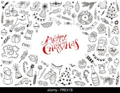 Weihnachten doodles Sammlung Stock Vektor