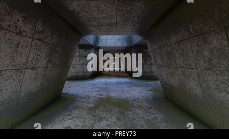 Futuristische Tunnels 3D Rendering abgebrochen Stockfoto