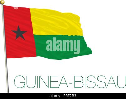 Guinea Bissau offizielle Flagge, Vector Illustration Stock Vektor
