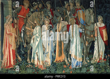 Edward Coley Burne-Jones - Suche nach dem Heiligen Gral II - die Bewaffnung und Abreise der Ritter Stockfoto