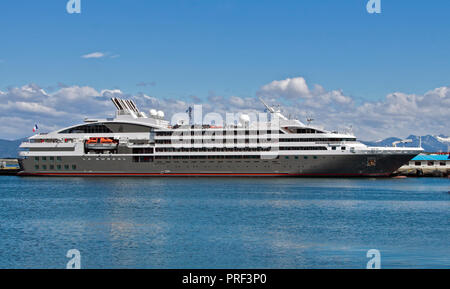 Le Boreal Kreuzfahrtschiff, Ushuaia, Feuerland, Argentinien Stockfoto