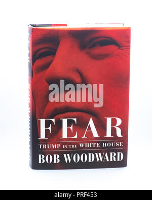 Angst - Trumpf im Weißen Haus, ein neues Buch von dem Journalisten Bob Woodward über das Innenleben der Trumpf-Verwaltung. Stockfoto