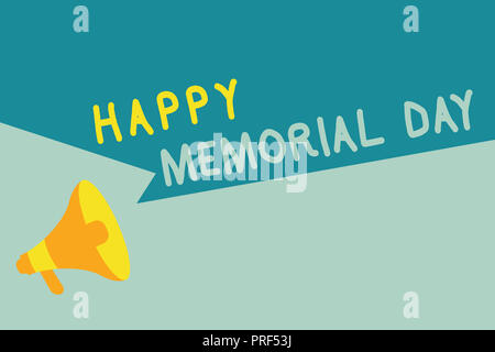 Handschrift Text schreiben Happy Memorial Day. Begriff Sinne ehrt die Erinnerung an diejenigen, die in der militärischen Service enthalten. Stockfoto