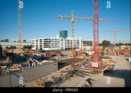 Wien, Neubau der Wirtschaftsuniversität im Prater, Neuwertig Juni 2011 - Wien, Baustelle der neuen Wirtschaftsuniversität Wien Stockfoto