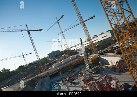 Wien, Neubau der Wirtschaftsuniversität im Prater, Neuwertig Juni 2011 - Wien, Baustelle der neuen Wirtschaftsuniversität Wien Stockfoto