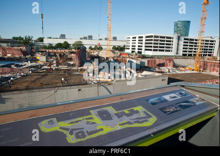 Wien, Neubau der Wirtschaftsuniversität im Prater, Neuwertig Juni 2011 - Wien, Baustelle der neuen Wirtschaftsuniversität Wien Stockfoto