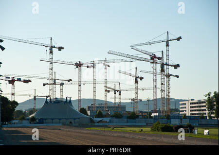 Wien, Neubau der Wirtschaftsuniversität im Prater, Neuwertig Juni 2011 - Wien, Baustelle der neuen Wirtschaftsuniversität Wien Stockfoto