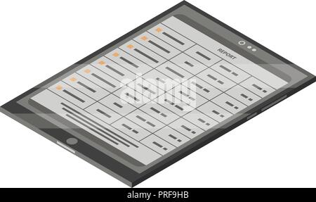 Auf pad Symbol Bericht, isometrische Stil Stock Vektor