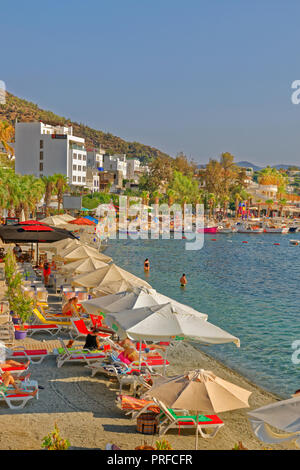 Bodrum direkt am Meer auf der East Bay in der Stadt Bodrum, Provinz Mugla, Türkei. Stockfoto