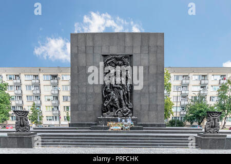 Warschau, Polen, 31. Mai 2018: Denkmal für die Ghetto Helden in der Warschauer Innenstadt. Stockfoto