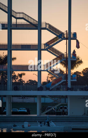 Sarasota, Florida, USA, 27. September 2018. FISA World Rowing Championships, Meister, Nathan Bendersen Park. Schiedsrichter Starten, Beenden Turm Außen S Stockfoto