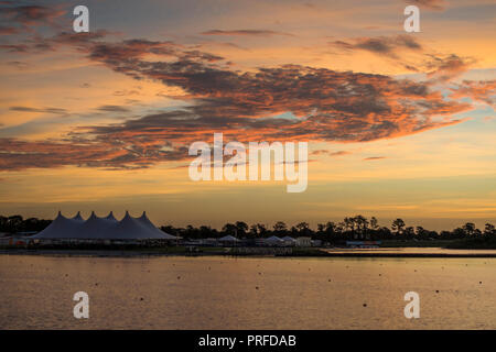 Sarasota, Florida, USA, 27. September 2018. Die Ansichten, Finish Tower, FISA World Rowing Championships, Meister, Nathan Bendersen Park. Sarasota-Bradento Stockfoto