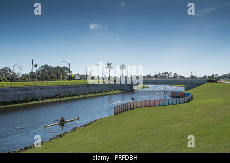 Sarasota, Florida, USA, 27. September 2018, den Rücklaufkanal zum Bootfahren, FISA World Rowing Championships, Meister, Nathan Bendersen Park. © Stockfoto