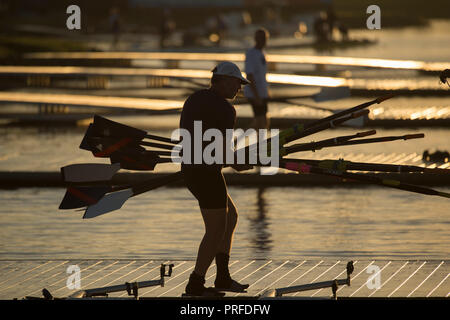 Sarasota, Florida, USA, 29. September 2018. FISA, Bootfahren, Sunrise, Masters World Rowing Championships, Nathan Bendersen Park, Sarasota-Bradento Stockfoto