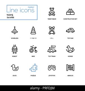 Spielzeug - moderne Linie Design Icons einstellen Stock Vektor