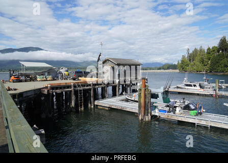 Port Renfrew Regierung Dock, Vancouver Island. Stockfoto