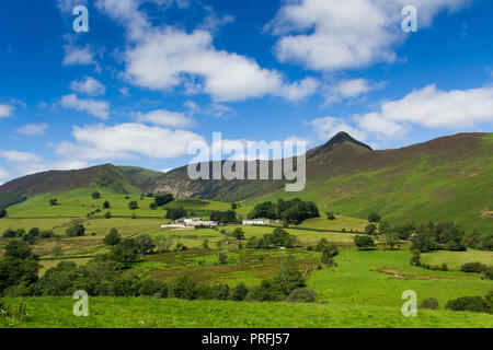 Newlands Valley Cumbria, Blickrichtung nord-westlich von littletown in Richtung Birkrigg, Derwent Fells und Causey Pike stark steigenden bis 637 Meter rechts Mitte Stockfoto