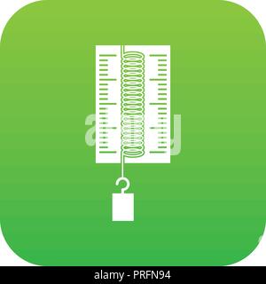 Physik Dynamometer für die Arbeit im Labor Symbol Digital Green Stock Vektor