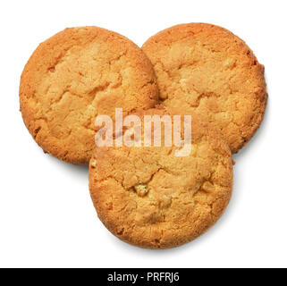 Haufen der Tradition American Cookies auf weißem Hintergrund Stockfoto