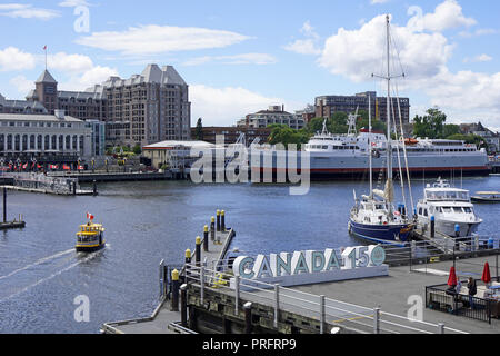 MV Coho am Fährterminal in Inner Harbour, Victoria, Vancouver Island, Kanada Stockfoto