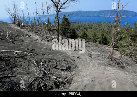 Krakatoa Insel (Anak Krakatau) im Krakatoa Caldera, zwischen Sumatra und Java, Indonesien Stockfoto