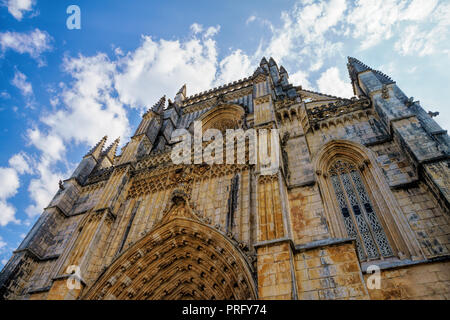 Das Kloster von Batalha, Portugal. Ursprünglich und offiziell bekannt, da das Kloster der Heiligen Maria von den Sieg. UNESCO-Weltkulturerbe. Stockfoto