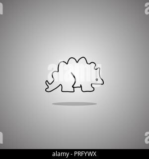 Dinosaurier stegosaurus auf grauem Hintergrund mit Farbverlauf. Vector Illustration. Stock Vektor