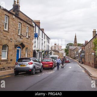 Eine Straße Szene an Alnmouth, England, Großbritannien Stockfoto