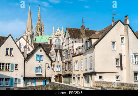 Historische Gebäude in Chartres, Frankreich Stockfoto