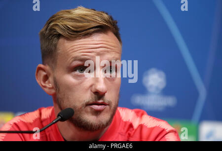 Barcelonas Ivan Rakitic während einer Pressekonferenz im Wembley Stadion, London. Stockfoto