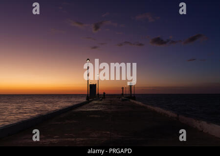 Toller Sonnenuntergang Celestún, Yucatán, México Stockfoto