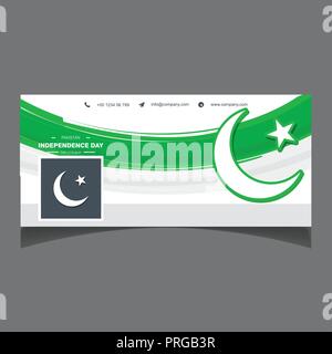 Pakistan Independnce Tag social media Cover Design Vektor Stock Vektor