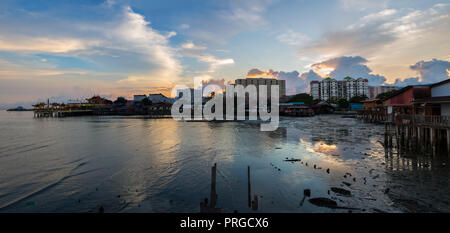 Fischerdorf an Crab Island, Selangor Malaysia. Stockfoto