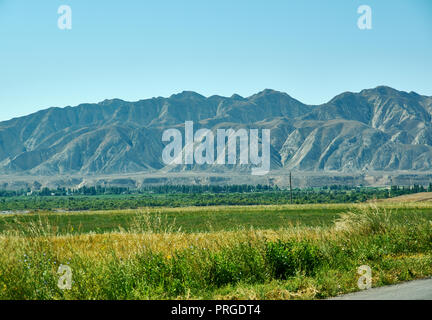 Naryn Tal des Flusses Naryn Region, Tian Shan Gebirge in Kirgisistan, Zentralasien, Stockfoto