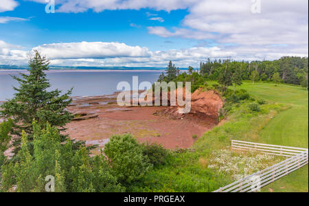 BURNTCOAT KOPF PARK, Nova Scotia, Kanada - Bucht von Fundy Ebbe. Burntcoat ist Standort der weltweit höchsten Gezeiten. Stockfoto