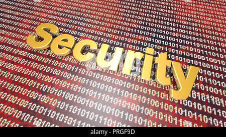 Der digitalen Sicherheit. 3D-Hintergrund gerendert. Stockfoto