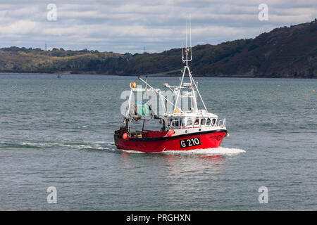 Crosshaven, Cork, Irland. 02. Oktober 2018. Fischerboot Muir Éinne kehrt von der Fischgründe auf dem Weg zu ihrem Haus, Hafen von Crosshaven, Co.Cork. - Kreditkarte: David Creedon/Alamy leben Nachrichten Stockfoto