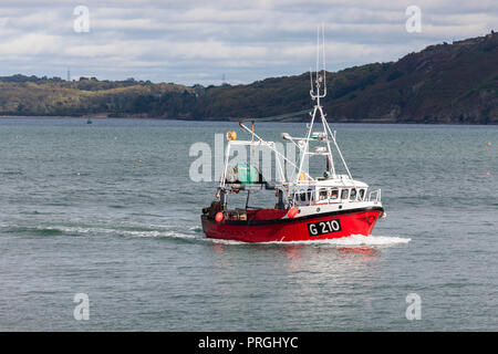 Crosshaven, Cork, Irland. 02. Oktober 2018. Fischerboot Muir Éinne kehrt von der Fischgründe auf dem Weg zu ihrem Haus, Hafen von Crosshaven, Co.Cork. - Kreditkarte: David Creedon/Alamy leben Nachrichten Stockfoto