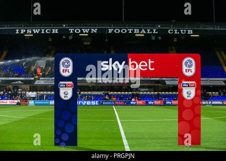 Ipswich, Suffolk, Großbritannien. 2. Oktober, 2018. 2. Oktober 2018, Portman Road, Ipswich, England; Sky Bet Meisterschaft Ipswich Town v Middlesbrough; Portman Straße vor dem Spiel. Credit: Georgie Kerr/News Bilder, Englische Fußball-Liga Bilder unterliegen DataCo Lizenz Credit: Aktuelles Bilder/Alamy leben Nachrichten Stockfoto